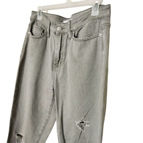 YMI  jeans for Women's Size 11/30 Mom Fit Light Green Color Distressed Style - Picture 2 of 14